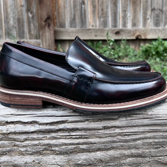 HELM Burgundy Loafers Men’s Size 9.5 Wide Width Barely...
